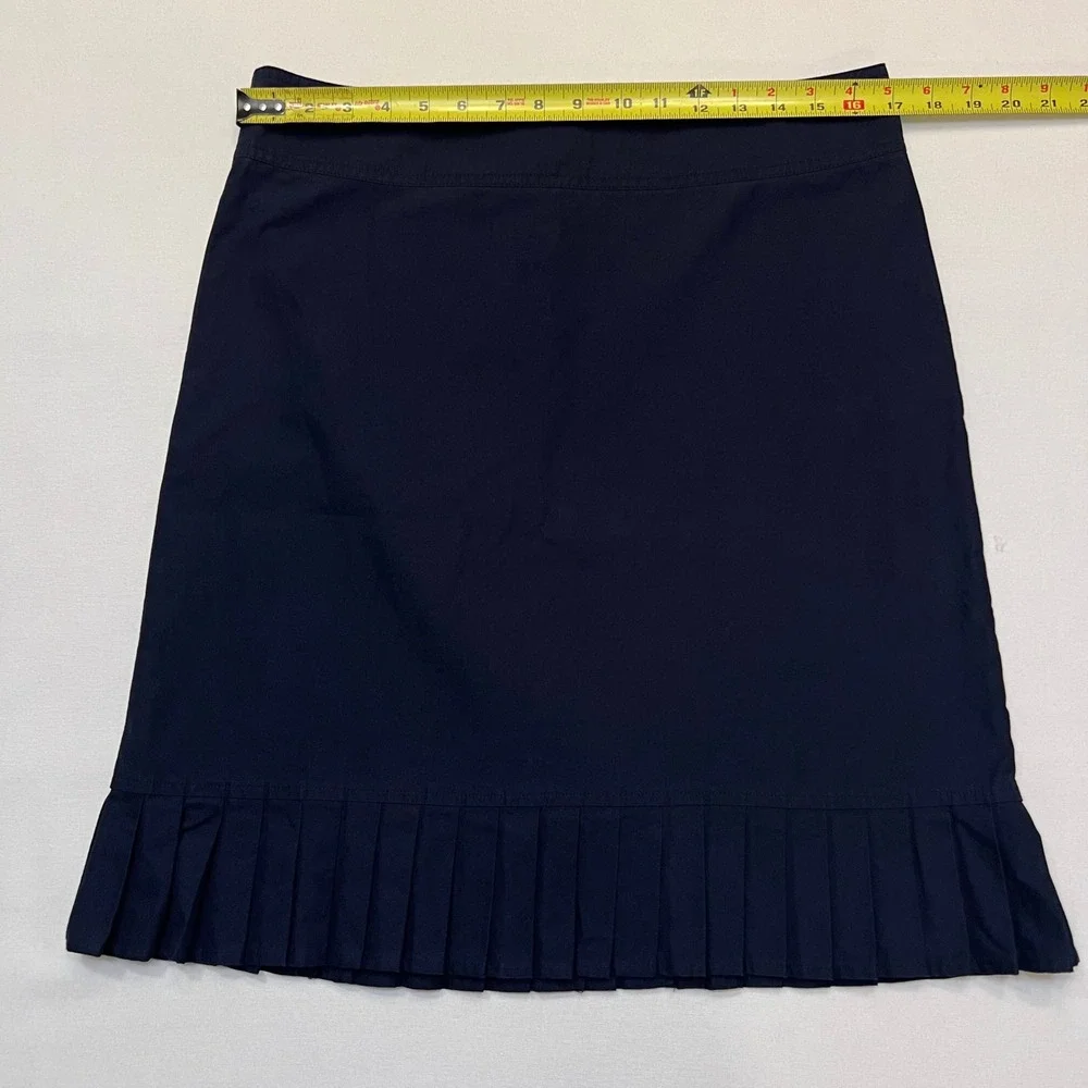 Nautica Navy Blue Pleated Hem Euro Summer Preppy Tennis Golf Mini Skirt Size 10